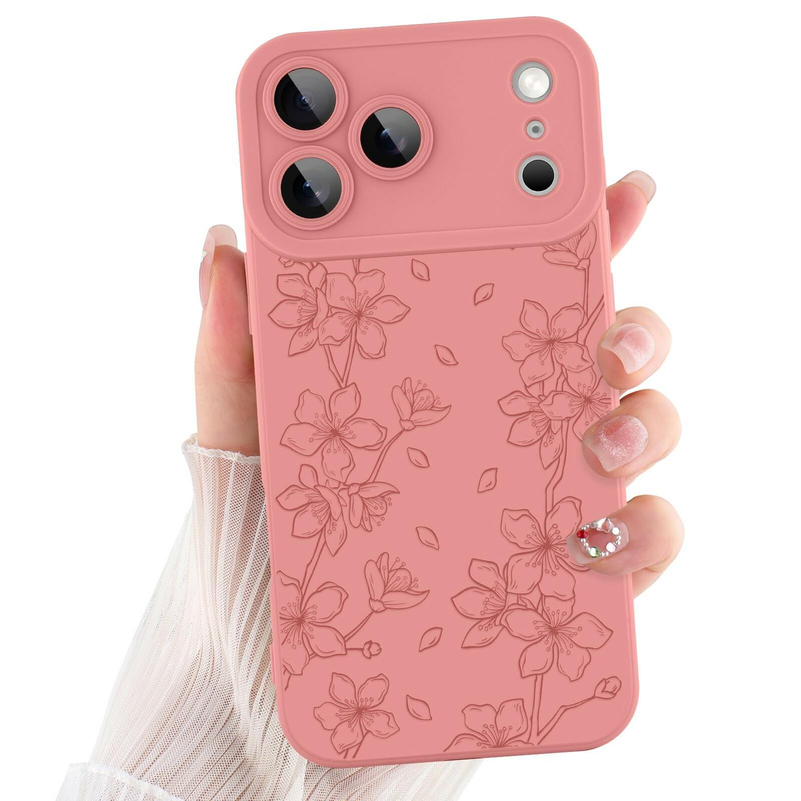 ZIYE Compatible with iPhone 17 Pro Max Case Flower Floral Pattern for Women