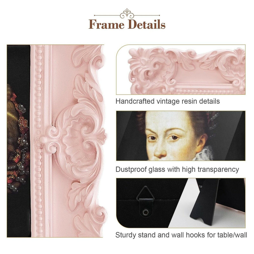 Desklens Pink Picture Frame 4X4- Decorative Photo Frames Tabletop Wall Decor for