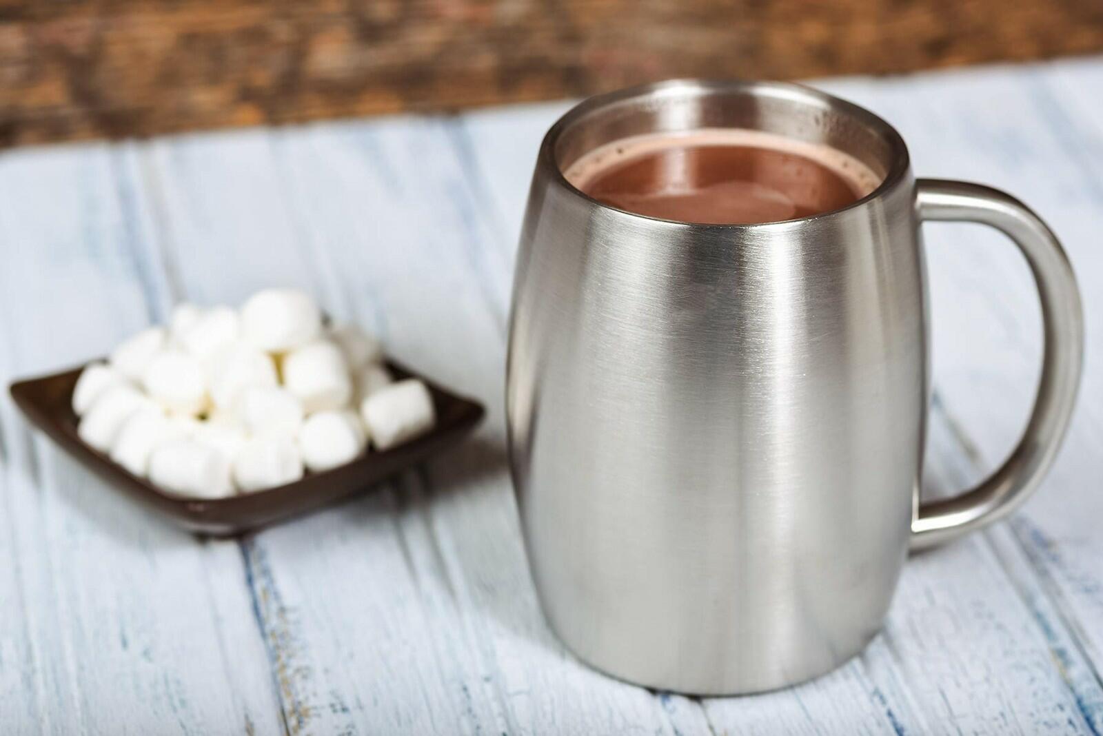 Set of 2 CHILLOUT LIFE Stainless Steel Insulated Coffee Mugs  (14oz) – Double