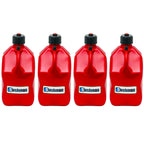 Bushman 4 Pack U-Jug Storage Jug, Portable Plastic Container, 5.5 Gal, Red