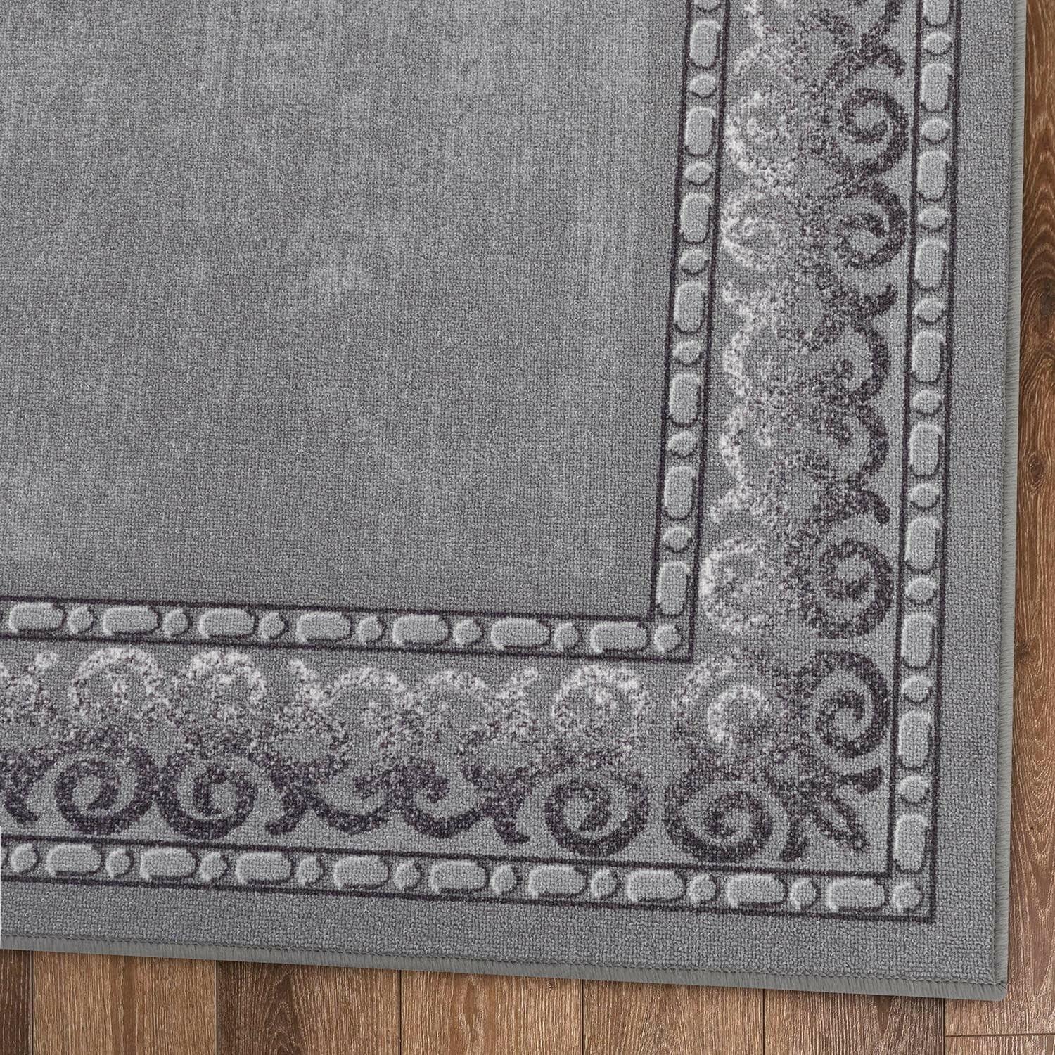 Grey Antep Rugs Alfombras Bordered Modern 3x5 Non-Slip (Non-Skid) Low Pile