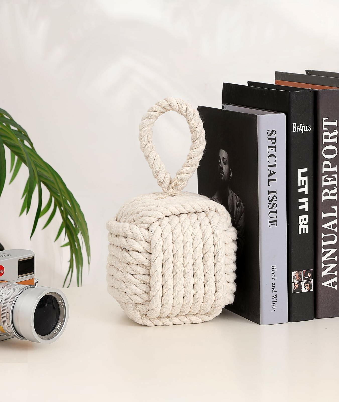 Optish Decorative Door Stoppers for Standard Interior Doors - Cute Rope Knot