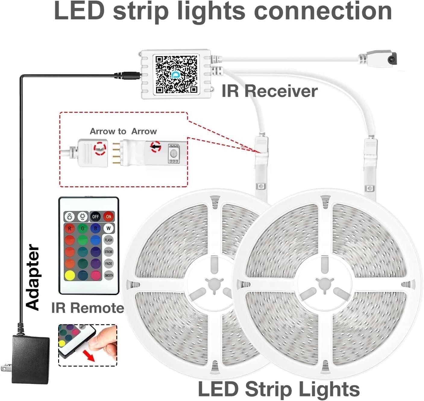 DAYBETTER LED Strip Lights 130ft Lights Strip for Bedroom, Desk, Indoor Room