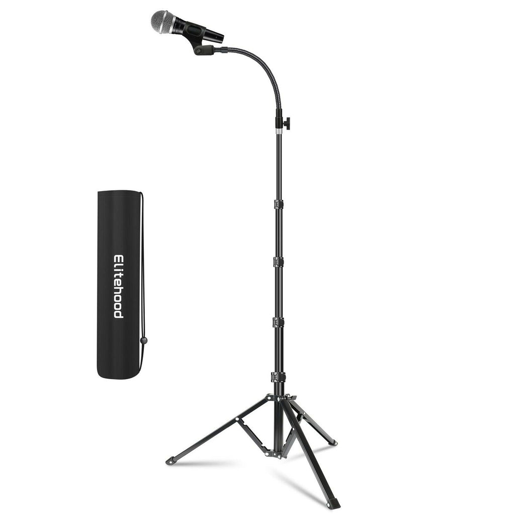 Elitehood Aluminum Foldable Microphone Stand, 82’’ Tall & Height Adjustable Mic