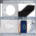 Gvnkvn Vanity Mirror with Lights 24x18 Inch, Lighted Makeup Mirror with 15