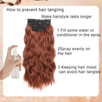 Clip in Hair Extensions 4 PCS 20 Inch Auburn Long Wavy Hair Extensions, Natural