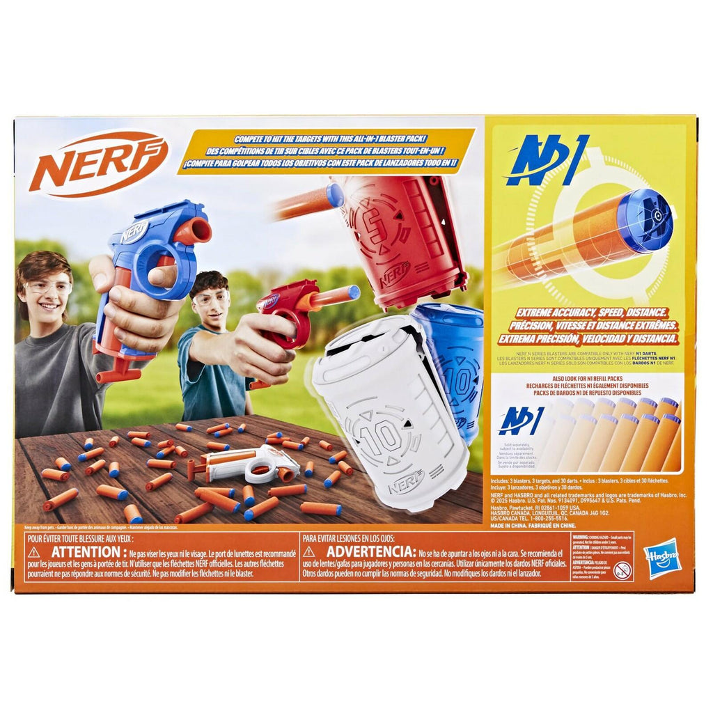 Nerf N Series Backyard Triple Pack Includes 3 Flex Blasters, 3 Targets, 30 N1