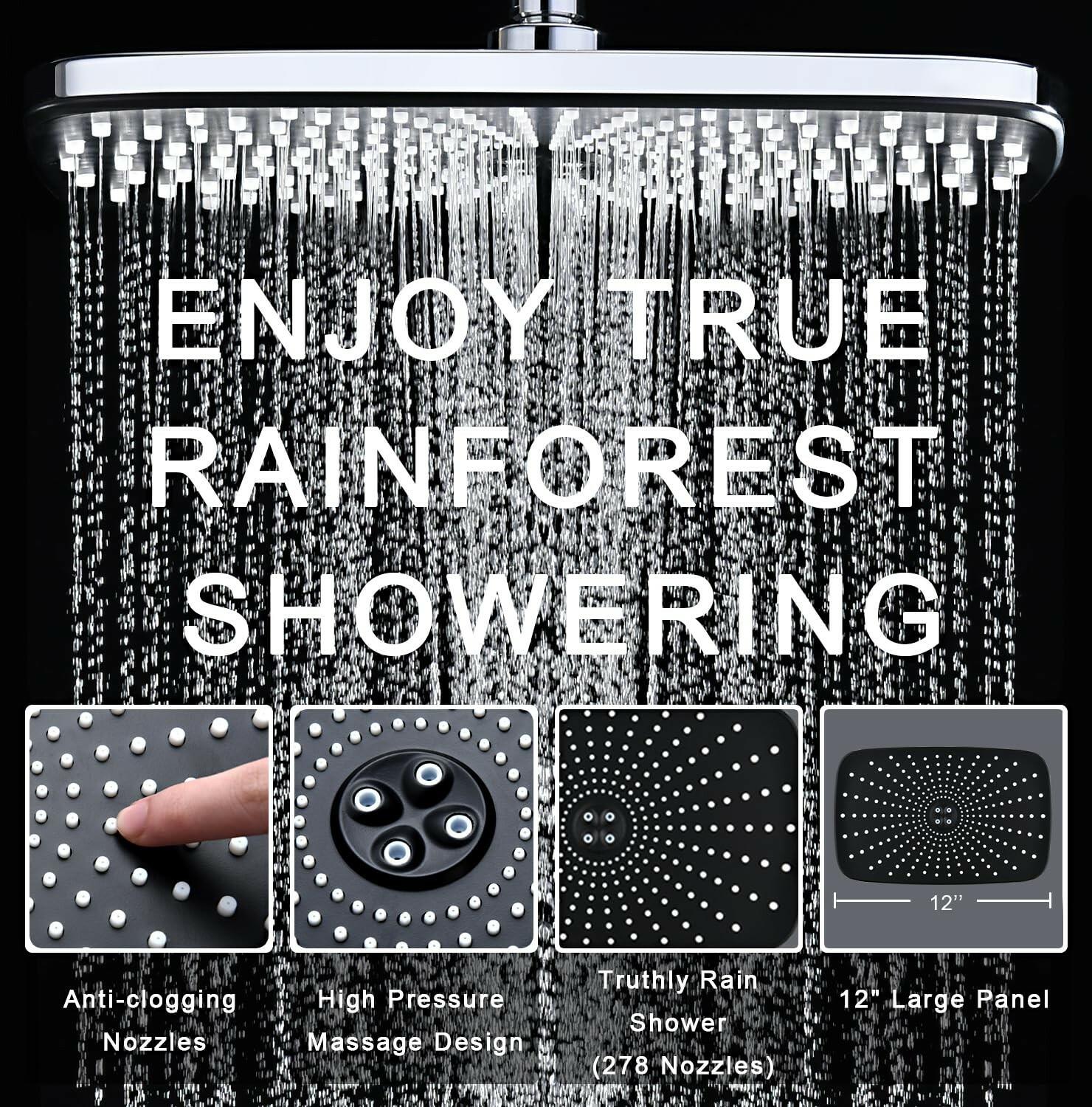 High Pressure Rain Shower Head: Upgrade Shower Heads with Handheld Spray Combo