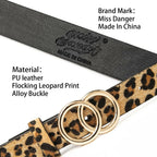Miss Danger Leopard Belt Alloy Buckle for women Leather Belt with Pants Jeans