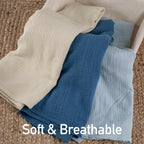 3 PACK Muslin Swaddle Blankets for Newborn, Breathable Soft Receiving Blanket,