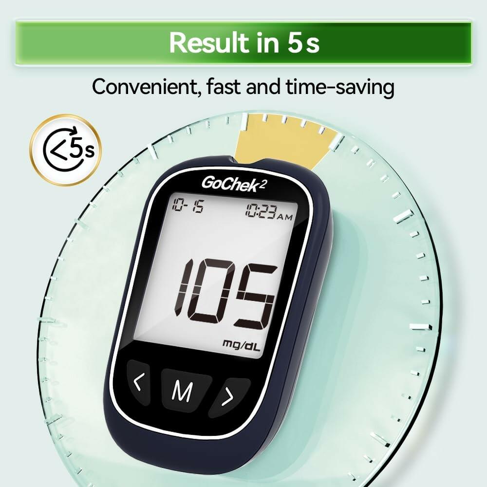 MicroTech Glucometer Kit 10 Strips & Lancets, No Coding, 500 Storage, Wider HCT