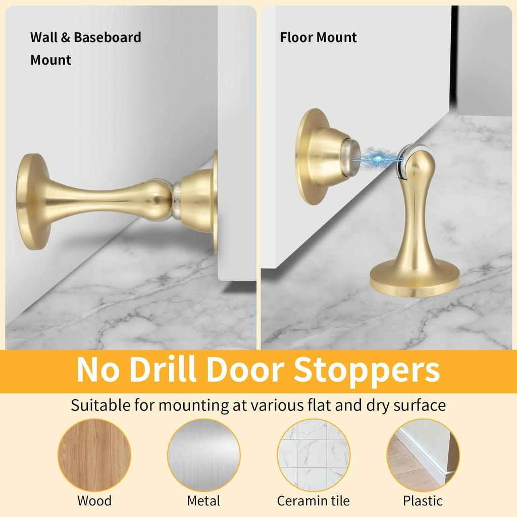Bak Bo 2 Pack Magnetic Door Stopper, Strong Magnetic Door Holder Keep Door Open,