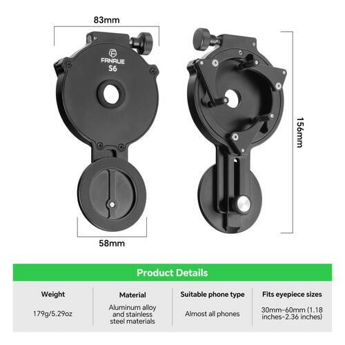 FANAUE Telescope Phone Adapter, Spotting Scope Smartphone Phone Mount for