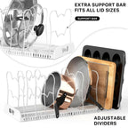 Simple Houseware Expandable Pan Organizer Rack, 10 Adjustable Compartments,
