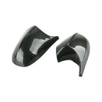 AtticZone Side Mirror Caps Covers Compatible with BMW E90 E91 2008-2011, E92 E93 E81 E82 E87 E88 LCI Door Rear View Mirror Cap Replacement for 328i 335i, Horn-style, Carbon Fiber Pattern