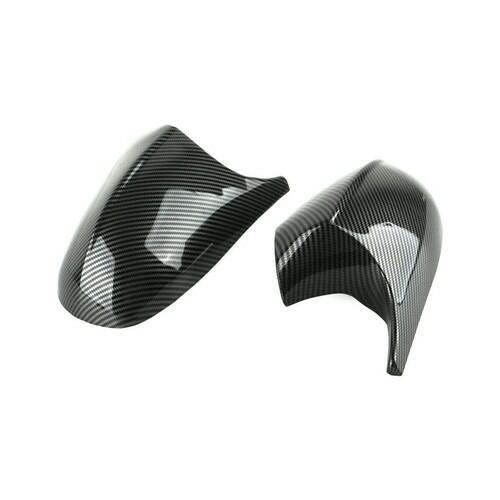 AtticZone Side Mirror Caps Covers Compatible with BMW E90 E91 2008-2011, E92 E93 E81 E82 E87 E88 LCI Door Rear View Mirror Cap Replacement for 328i 335i, Horn-style, Carbon Fiber Pattern