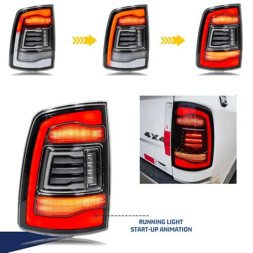 Glistuning LED Tail Lights Dodge Ram 1500 2500 3500 2009-2018 Clear