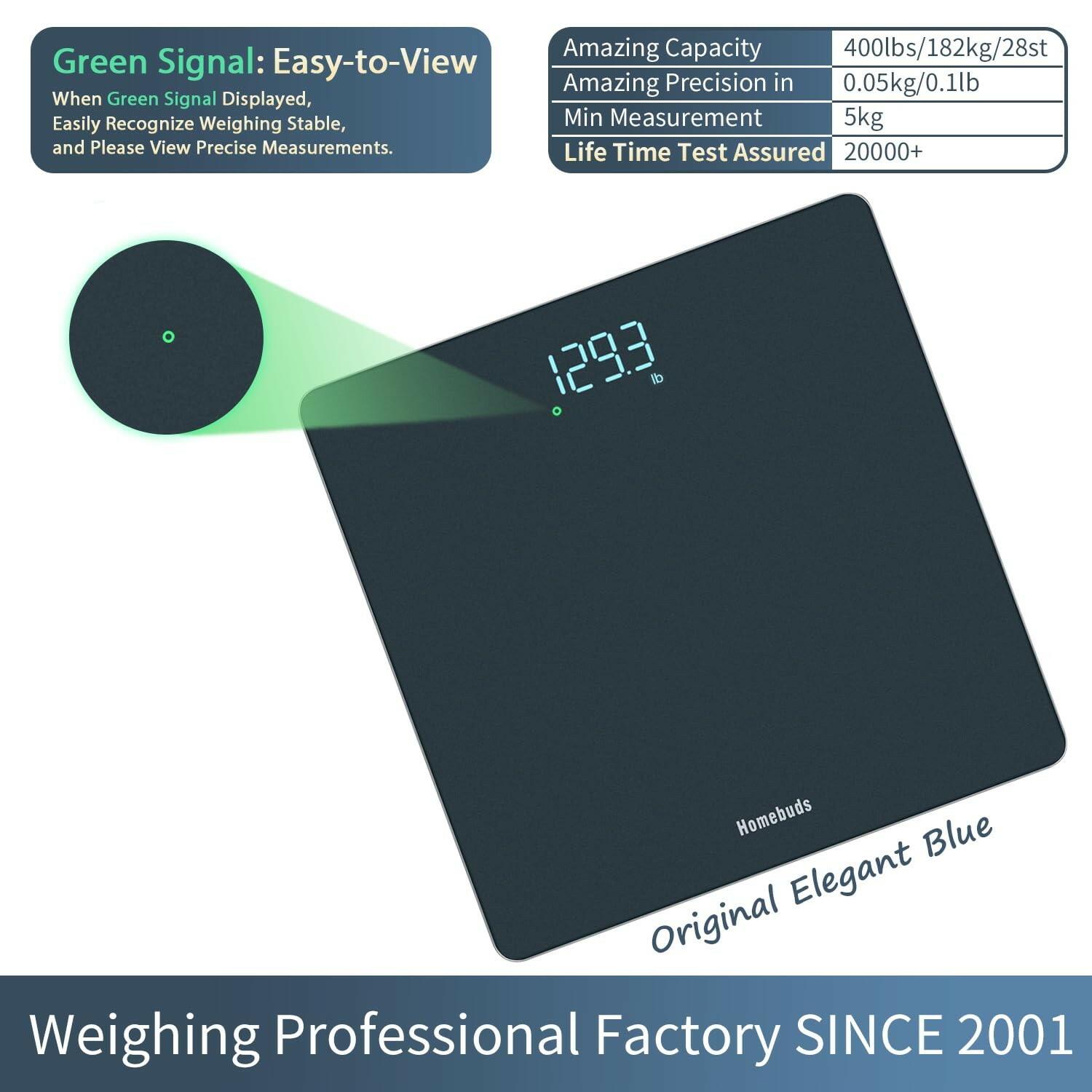 Homebuds Bathroom Scale for Body Weight, High Precision 0.1lb by Professional