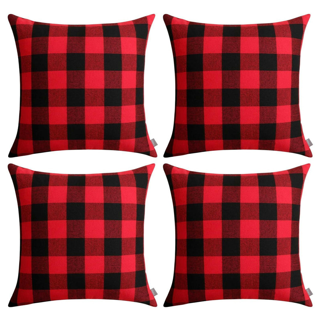 Thmyo 16x16inch  4-Pack Buffalo Check Plaid Throw Pillow Covers Farmhouse Rustic