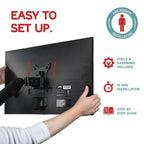 Dual Monitor Arm Stand 35" Screens Adjustable VESA Mount Desk Clamp Black