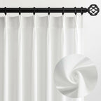 Pinch Pleated Sheer Curtains 84 Inches Long,Light Filtering Semi Sheer White