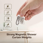 8 Pack Shower Curtain Weights, Rubber Covered Magnetic Curtain Weights, Shower