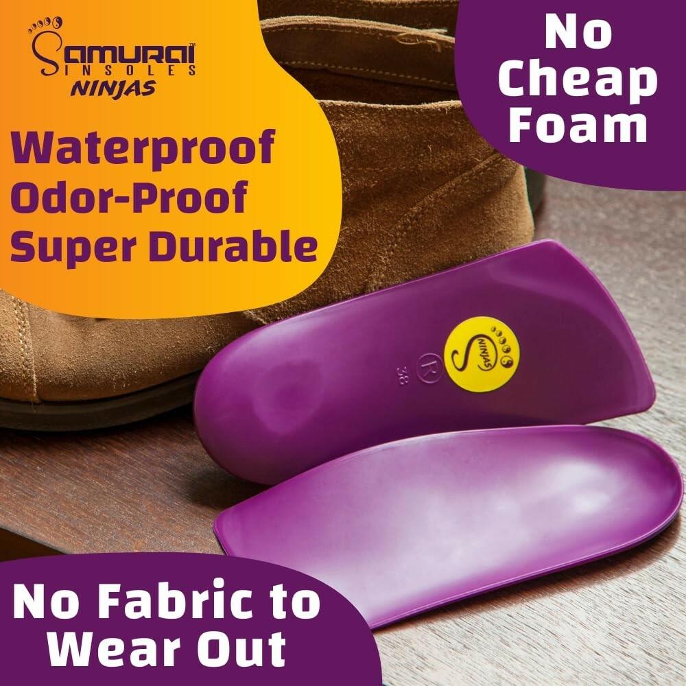 Samurai Insoles Ninjas Plantar Fasciitis Relief Insoles - Podiatrist Designed,