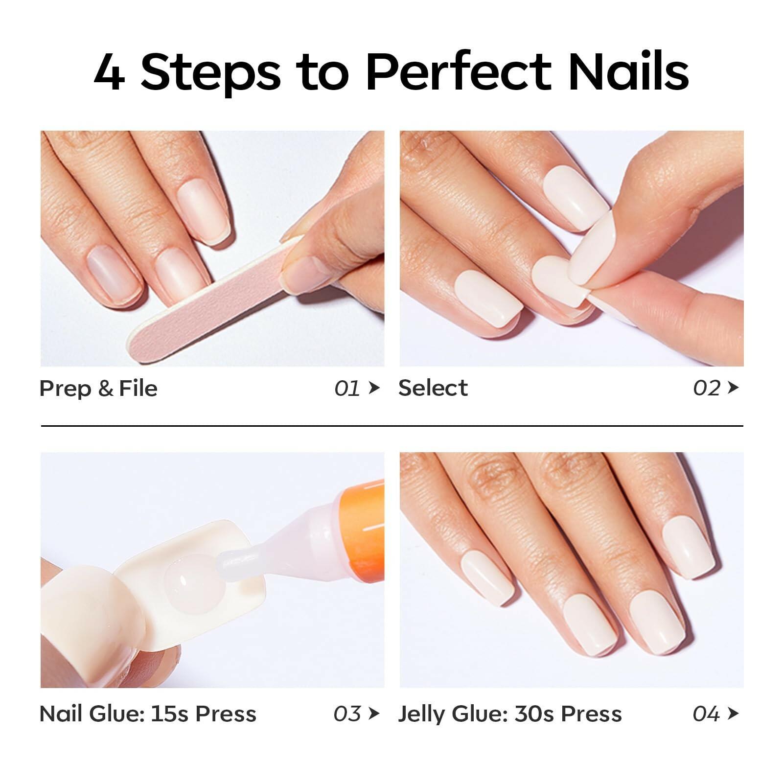 modelones Nude Pink Short Press on Nails, Semi-Transparent Oval Fake Nails Kit