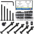 Glarks 120Pcs M6x40/50/60/70/80mm Black Hex Socket Cap Bolt Screws and Barrel