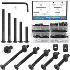 Glarks 120Pcs M6x40/50/60/70/80mm Black Hex Socket Cap Bolt Screws and Barrel