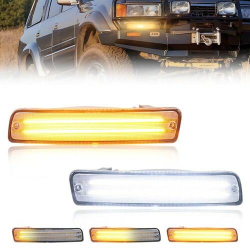 MOTRUM LED Front Turn Signal Light Compatible with Toyo-ta Land Cruiser FJ80