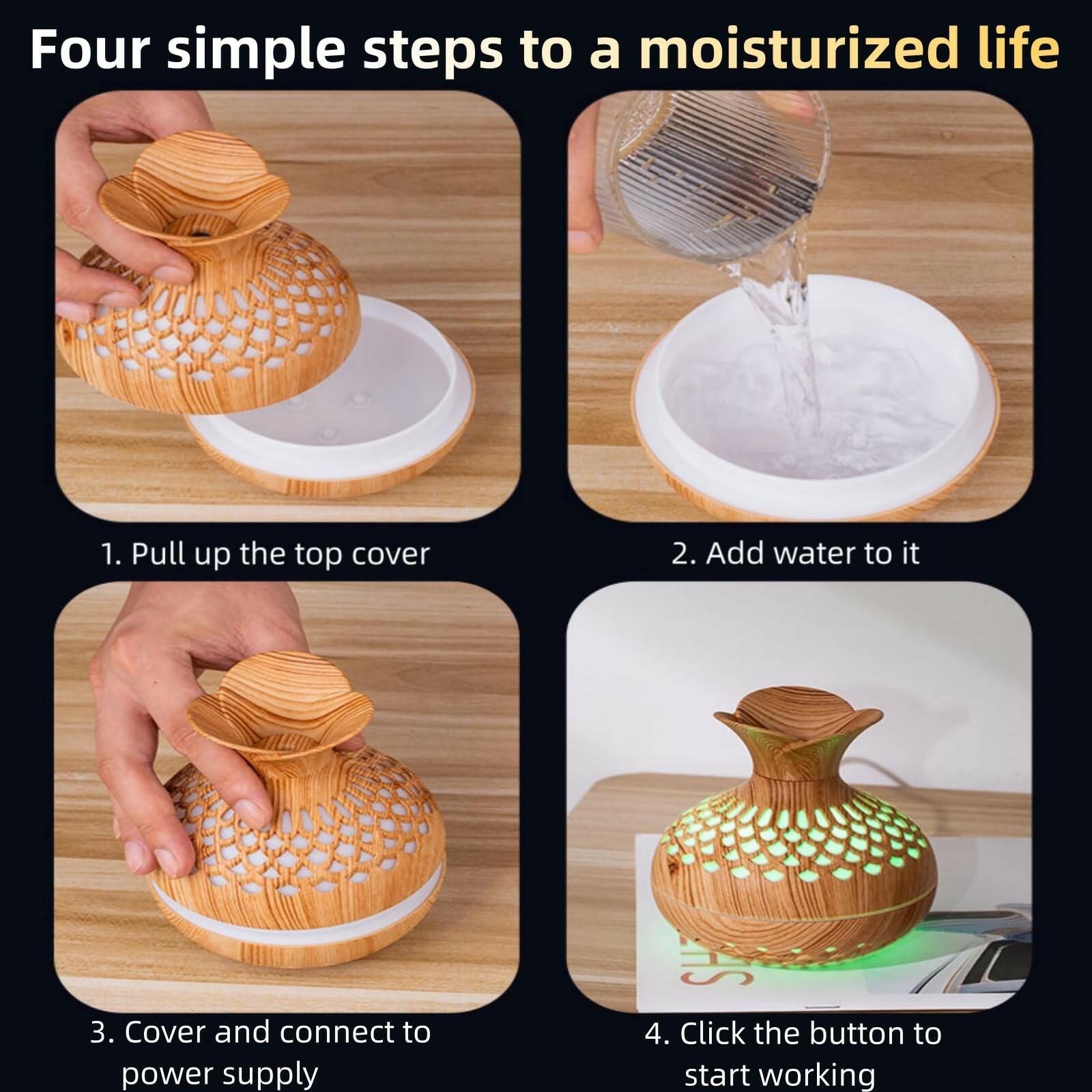 Colorful Cool Mini Humidifier, Flower Shape USB Personal Desktop Humidifier for