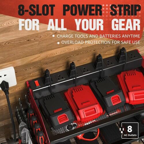 Power Tool Organizer with Charging Station, Heavy Duty Modular Wall Mount Rack