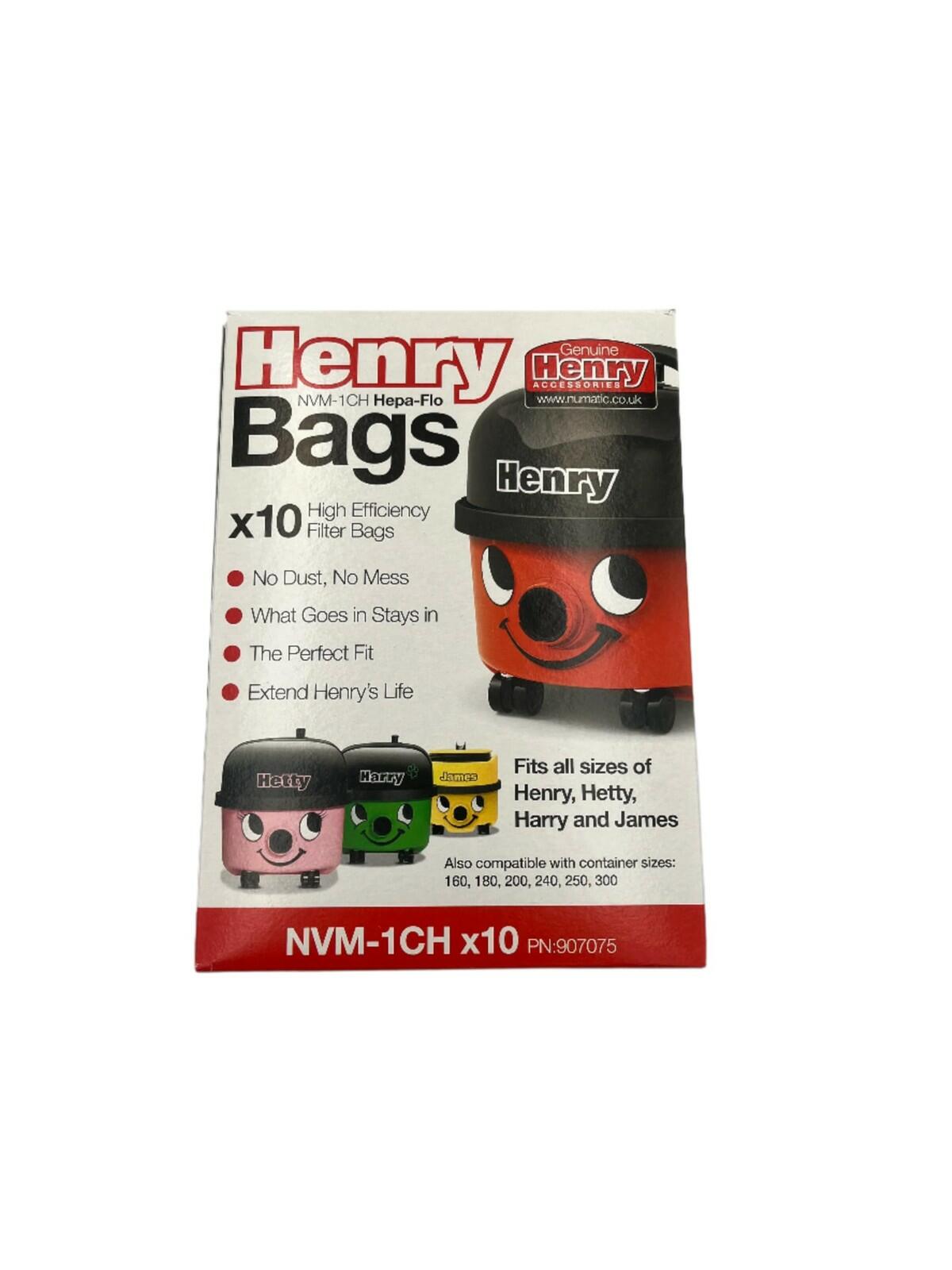 Pack of 10 Numatic NVM-1CH Numatic Henry and James Cleaner Bags