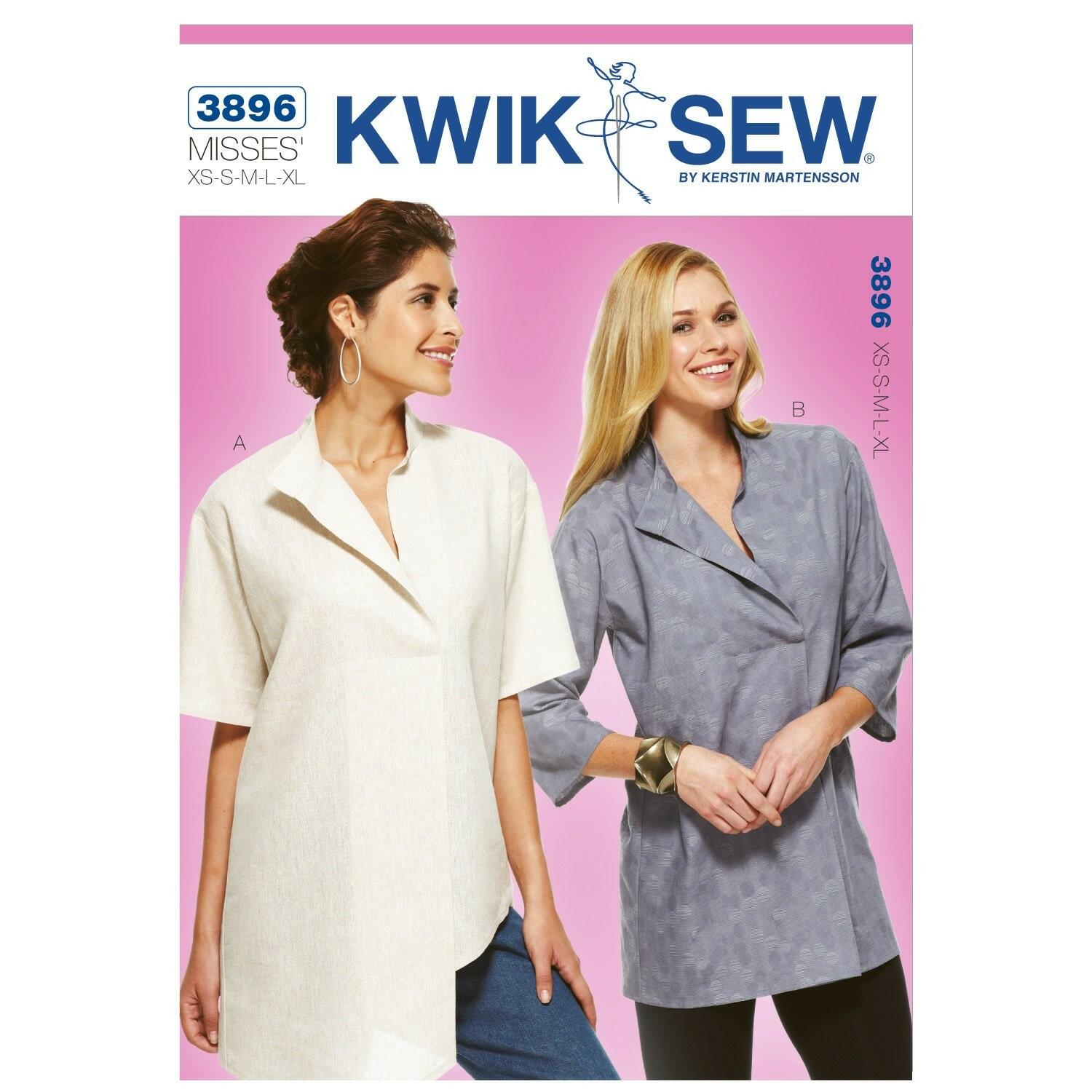 Kwik Sew K3896 Tops Sewing Pattern, Size XS-S-M-L-XL