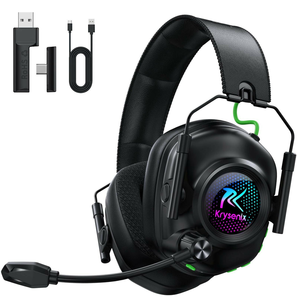 Krysenix 2.4 GHz Wireless Gaming Headset for PC, PS5, PS4, Switch, Mac,