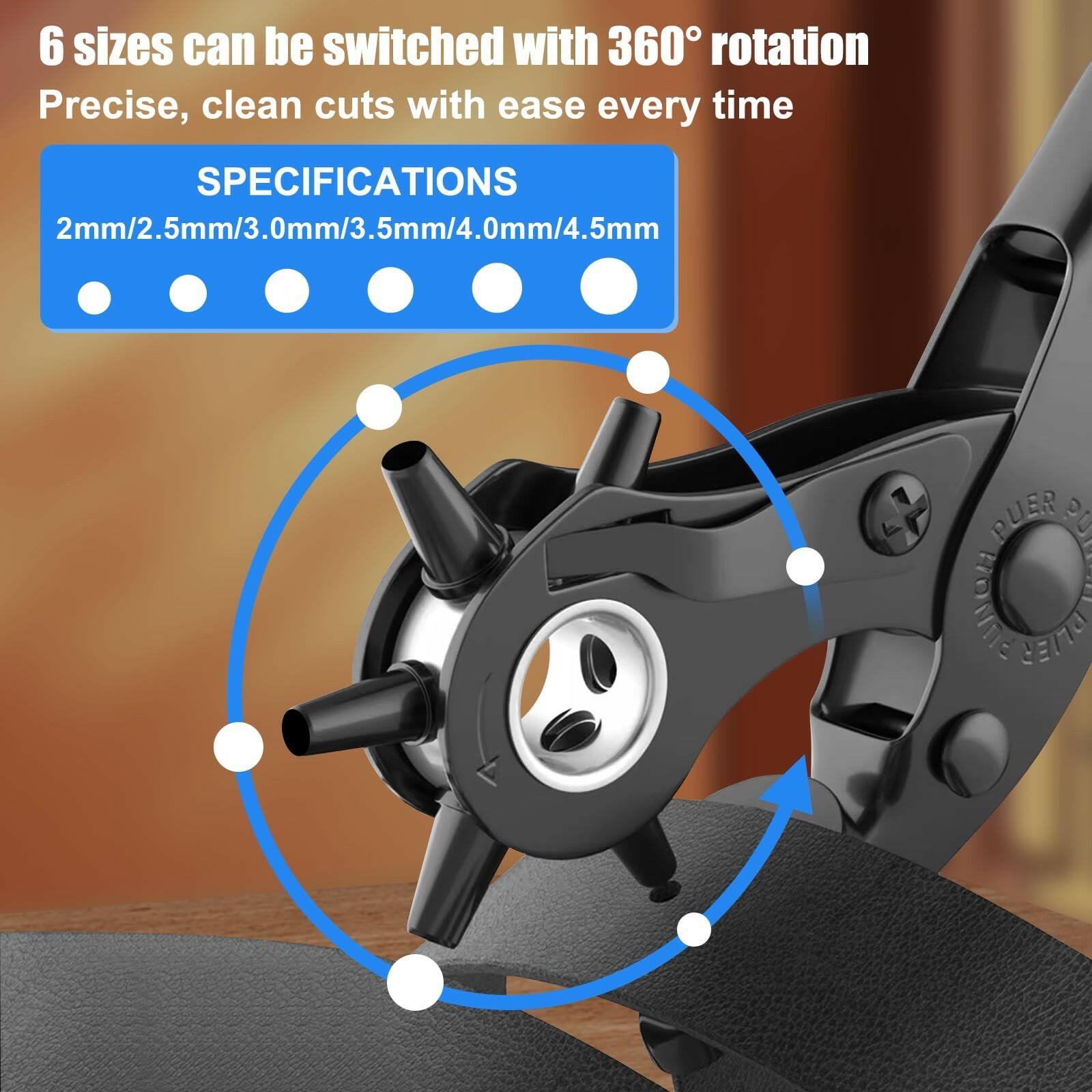 Diyife Professional Leather Hole Puncher, Full Set Punch Tool Kits for Belt,
