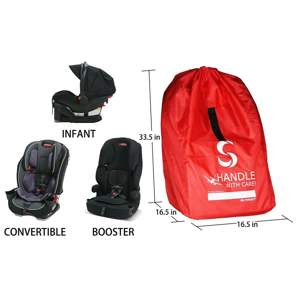 SLYNNAR Car Seat Travel Bag for Airplane - Fits Convertible Car Seats, Infant