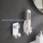 2 Pack Wall Mounted Curling Iron and Hot Tool Organizer: Hair Dryer, Curler, and