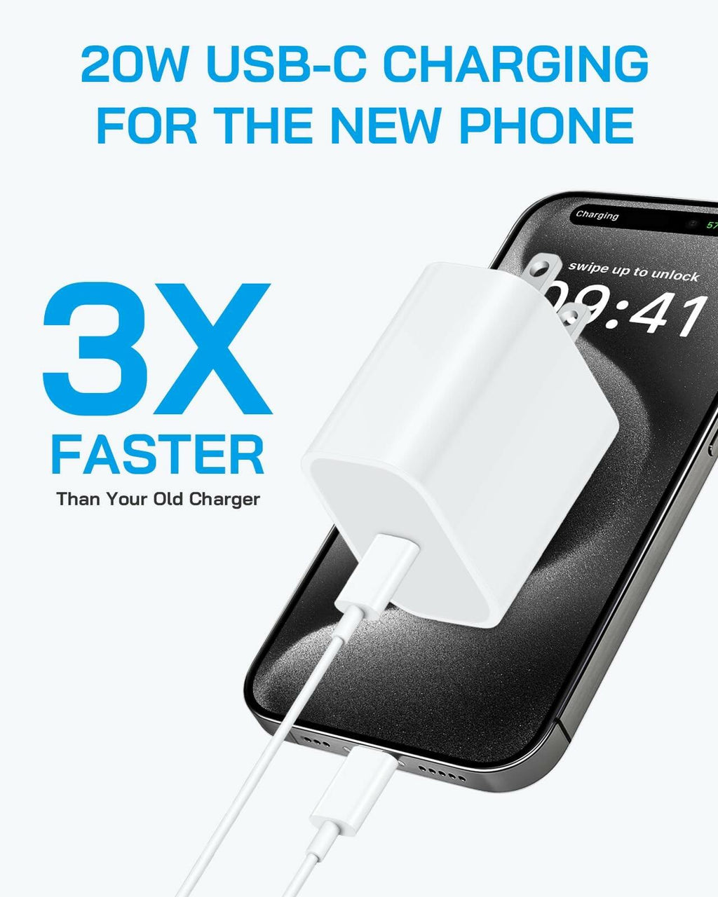 3 Pack AISNI Fast Charger Block Compatible with iPhone 17 16 15 Charger Fast