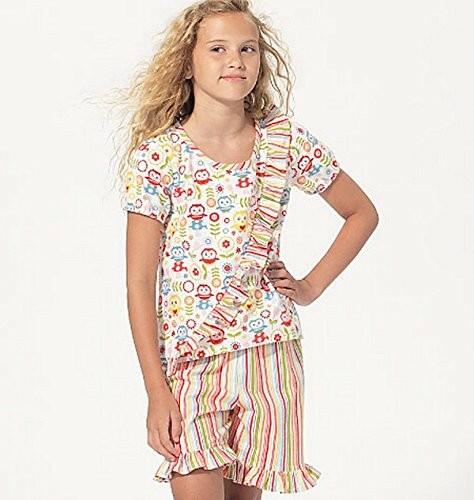 McCall's Patterns M7278 Children's/Girls' Tops, Dress, Shorts and Pants, Size