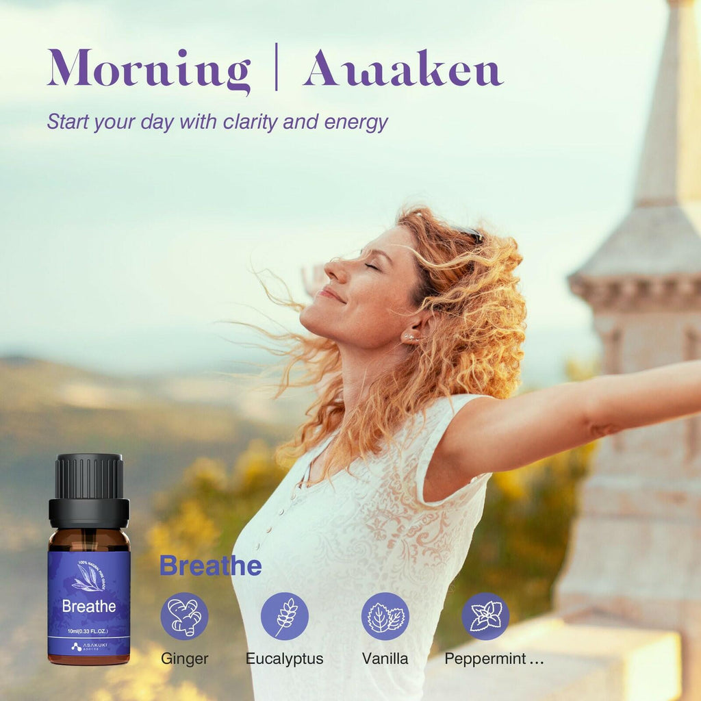 OPEN BOX - ASAKUKI Essential Oils for Diffuser – 6 Mood Essential Oil Blends
