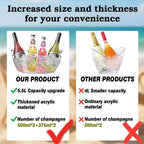 2 psc Ice Buckets for Parties,Ice Bucket Bowls with Scoops &Metal Wine Bottle