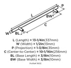 4 Pack Amerock | Cabinet Pull | Golden Champagne | 10-1/16 inch (256 mm) Center