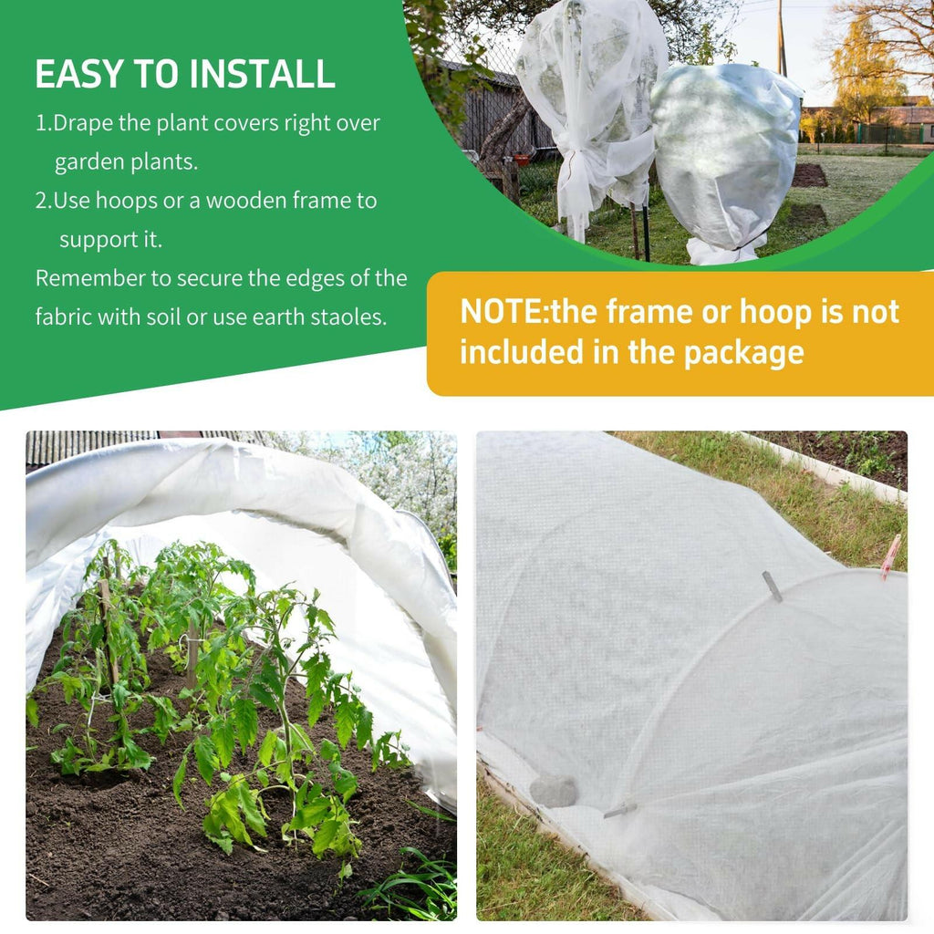 GUKULIVEL Plant Covers Freeze Protection, 10x50ft Green Frost Blanket for