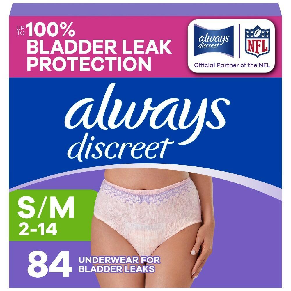 Always Discreet Incontinence Underwear Women's - Maximum Protection - Small/Medium - 84ct