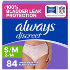 Always Discreet Incontinence Underwear Women's - Maximum Protection - Small/Medium - 84ct