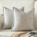 Yaertun Pack of 2 Chenille Textured Decorative Throw Pillow Covers Accent Solid