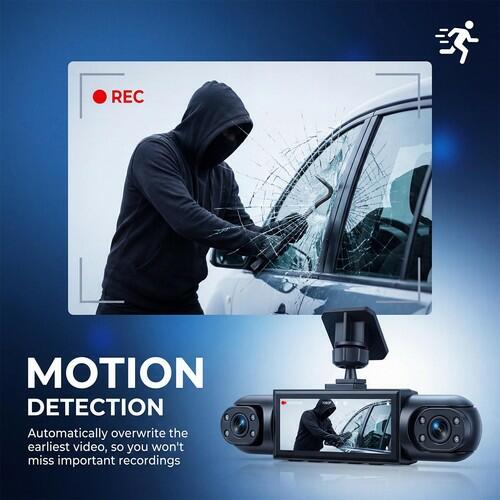 Orderich 4 Channel 360° Dash Camera Front and Rear Inside Left Right, 3.16 Inch
