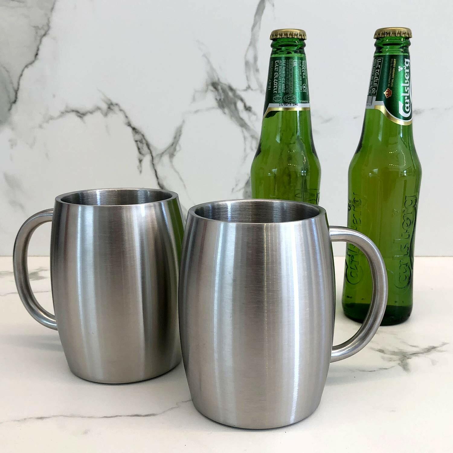 Set of 2 CHILLOUT LIFE Stainless Steel Insulated Coffee Mugs  (14oz) – Double